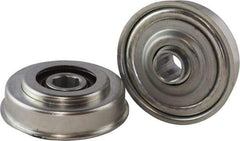 USDI - 1 Row, 3.19" OD, 11/16" Hex Single Seal Conveyor Roller Bearing - 425 Lb Capacity, 550 Max RPM, with Flange, Steel with Zinc Housing - Eagle Tool & Supply