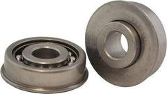 USDI - 1 Row, 1-3/4" OD, 5/8" Bore Diam, Round Open Conveyor Roller Bearing - 195 Lb Capacity, 550 Max RPM, with Flange, Steel with Steel Housing - Eagle Tool & Supply