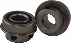 USDI - 1 Row, 29/32" OD, 3/8" Bore Diam, Round Open Conveyor Roller Bearing - 55 Lb Capacity, 550 Max RPM, with Flange, Steel with Steel Housing - Eagle Tool & Supply