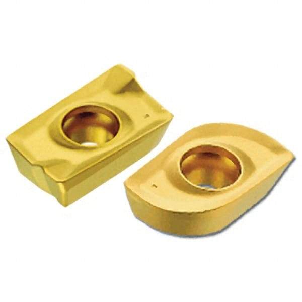 Iscar - APKT1604 HM Grade IC250 Carbide Milling Insert - TiCN/TiN Finish, 5.25mm Thick, 0.8mm Corner Radius - Eagle Tool & Supply