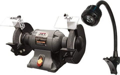 Jet - 10" Wheel Diam x 1" Wheel Width, 1-1/2 hp Grinder - 1" Arbor Hole Diam, 1 Phase, 1,720 Max RPM, 115 Volts - Eagle Tool & Supply