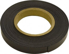 Mag-Mate - 300" Long x 1" Wide x 1/32" Thick Flexible Magnetic Strip - 8 Lb Max Pull Force, 4 Linear Ft/Lb Magnetic Pull Force, Plain Back, Dark Brown - Eagle Tool & Supply