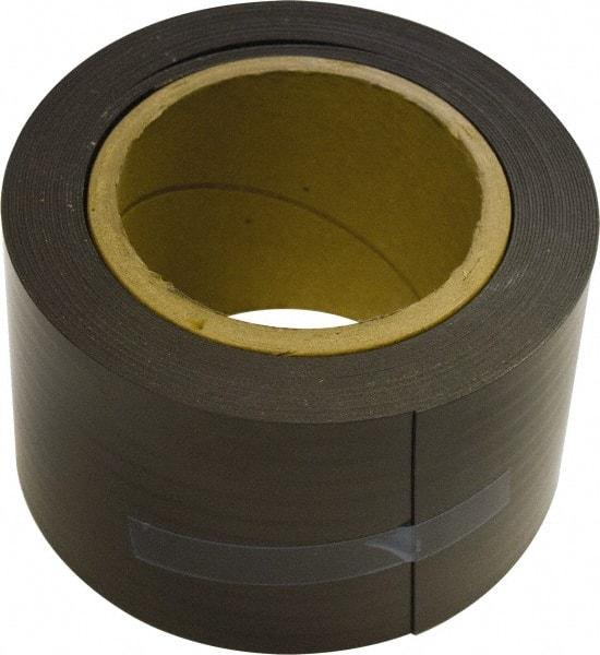 Mag-Mate - 25' Long x 3" Wide x 1/32" Thick Flexible Magnetic Strip - 24 Lb Max Pull Force, 12 Linear Ft/Lb Magnetic Pull Force, Plain Back, Dark Brown - Eagle Tool & Supply