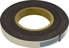 Mag-Mate - 300" Long x 1" Wide x 1/16" Thick Flexible Magnetic Strip - 12 Lb Max Pull Force, 6 Linear Ft/Lb Magnetic Pull Force, Adhesive Back, Dark Brown - Eagle Tool & Supply