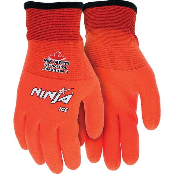 MCR Safety - Size M (8), ANSI Cut Lvl A3, ANSI Puncture Lvl 2, ANSI Abrasion Lvl 3, Hydropellent Polyurethane Coated Cut & Puncture Resistant Gloves - Eagle Tool & Supply