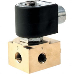 Parker - 120/60 - 110/50 VAC 3/8" NPT Port Brass Three-Way Quick Exhaust Solenoid Valve - Eagle Tool & Supply