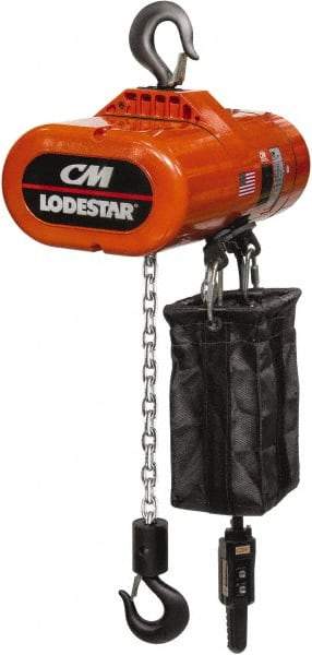 CM - 2 Ton Capacity, 16 FPM Lift Speed, Electric Chain Hoist - 20' Max Lift, 24.83" Min Headroom, 1 Chain - Eagle Tool & Supply