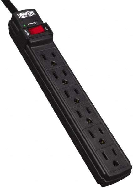 Tripp-Lite - 6 Outlets, 120 VAC15 Amps, 6' Cord, Power Outlet Strip - Floor, Keyhole Mount, 5-15 NEMA Configuration, 1.1" Strip - Eagle Tool & Supply