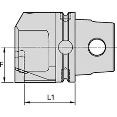 Kennametal - EG-P-GUP, EG-U-GUN, EG-U-GUP, ER-P-GUP, ER-U-GUN, ER-U-GUP Insert, 57mm Head Length, Modular Grooving Blade Holder Head - Left Hand Cut, System Size KM80TS, Through Coolant, Series Beyond Evolution - Eagle Tool & Supply