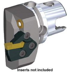 Kennametal - A3 & A4 Modular Blade Insert, 66.5mm Head Length, Modular Grooving Blade Holder Head - Left Hand Cut, System Size KM80ATC, Through Coolant, Series KGMS - Eagle Tool & Supply