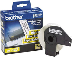 Brother - 0.66" Wide x 3.4" Long, White Paper File Folder Label - For PC Label Printers - Eagle Tool & Supply