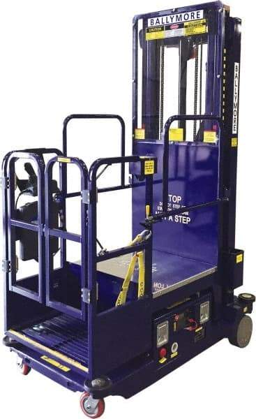 Ballymore - 650 Lb Capacity, 216" Lift Height, Battery Operated Drivable Power Stocker Lift with Safety Sensor - Eagle Tool & Supply