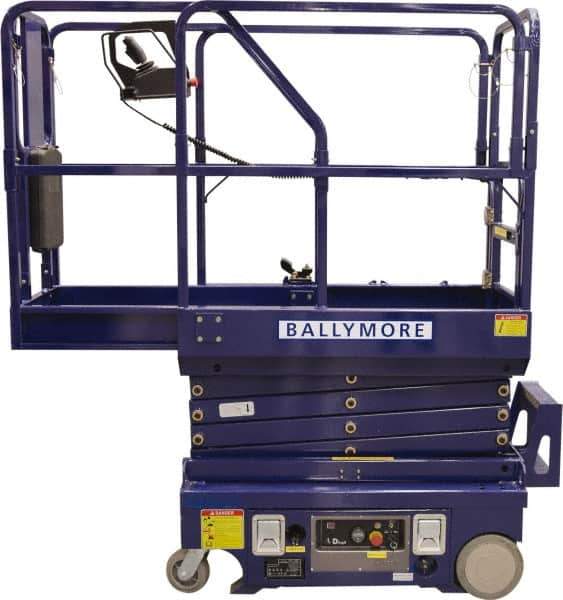 Ballymore - Cherry Pickers (Personal Lifts) Type: Drivable Mini Scissor Lift Type of Power: 12V DC - Eagle Tool & Supply