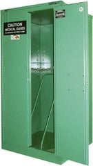 Securall Cabinets - 1 Door, Green Steel Standard Safety Cabinet for Flammable and Combustible Liquids - 46" High x 43" Wide x 18" Deep, Self Closing Door, 3 Point Key Lock, H Cylinder Capacity - Eagle Tool & Supply