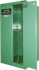 Securall Cabinets - 2 Door, Green Steel Standard Safety Cabinet for Flammable and Combustible Liquids - 67" High x 34" Wide x 34" Deep, Self Closing Door, 3 Point Key Lock, H Cylinder Capacity - Eagle Tool & Supply