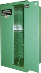 Securall Cabinets - 2 Door, Green Steel Standard Safety Cabinet for Flammable and Combustible Liquids - 46" High x 34" Wide x 34" Deep, Self Closing Door, 3 Point Key Lock, H Cylinder Capacity - Eagle Tool & Supply