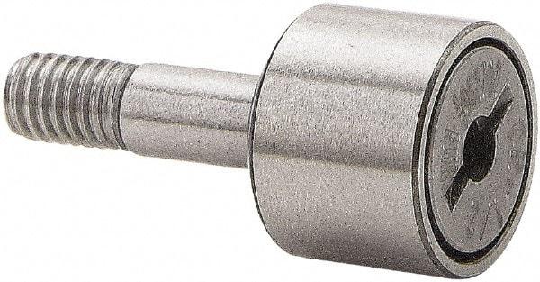 Accurate Bushing - 1-3/8" Roller Diam x 3/4" Width, 1/2" Stud Diam x 1-1/4" Length, Stud Cam Follower - Stainless Steel, 5/8" Thread Length, 1/2-20 Thread, 2" OAL, 2,750 Lb Dynamic Cap - Eagle Tool & Supply