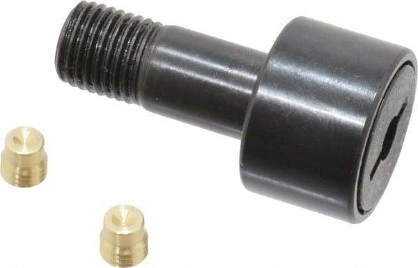 Accurate Bushing - 3/4" Roller Diam x 1/2" Width, 3/8" Stud Diam x 7/8" Length, Stud Cam Follower - Steel, 3/8" Thread Length, 3/8-24 Thread, 1-3/8" OAL, 2,140 Lb Dynamic Cap, 2,260 Lb Static Cap - Eagle Tool & Supply