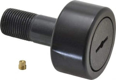 Accurate Bushing - 1-7/8" Roller Diam x 1" Width, 3/4" Stud Diam x 1-3/4" Length, Stud Cam Follower - Steel, 7/8" Thread Length, 3/4-16 Thread, 2-3/4" OAL, 7,870 Lb Dynamic Cap, 7,950 Lb Static Cap - Eagle Tool & Supply