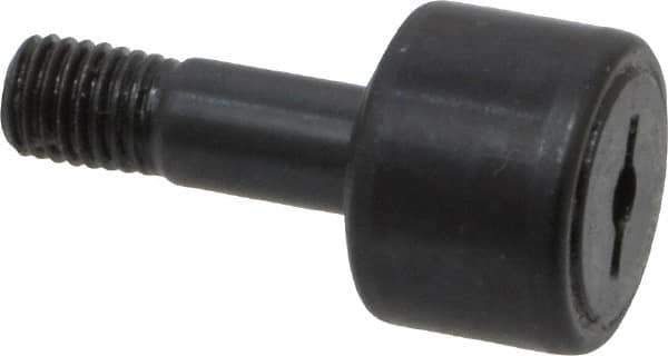 Accurate Bushing - 5/8" Roller Diam x 7/16" Width, 1/4" Stud Diam x 3/4" Length, Stud Cam Follower - Steel, 5/16" Thread Length, 1/4-28 Thread, 1-3/16" OAL, 1,320 Lb Dynamic Cap, 1,250 Lb Static Cap - Eagle Tool & Supply