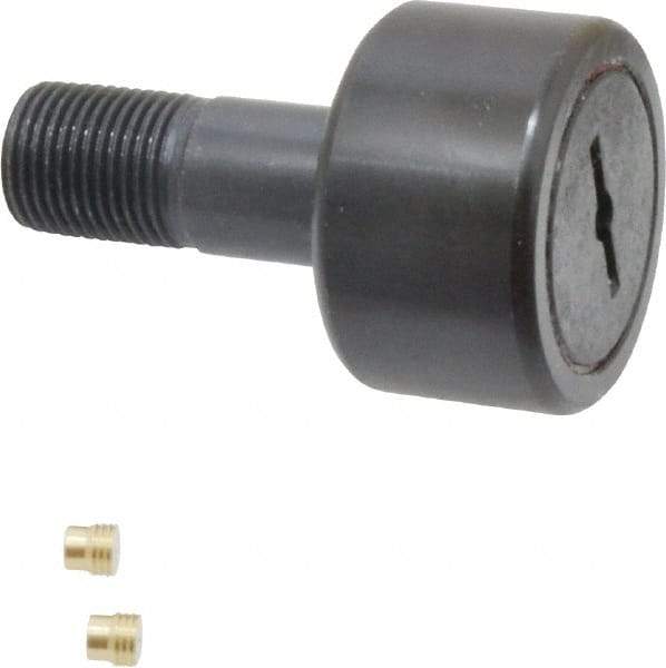 Accurate Bushing - 1-1/2" Roller Diam x 7/8" Width, 5/8" Stud Diam x 1-1/2" Length, Stud Cam Follower - Steel, 3/4" Thread Length, 5/8-18 Thread, 2-3/8" OAL, 5,560 Lb Dynamic Cap, 5,730 Lb Static Cap - Eagle Tool & Supply