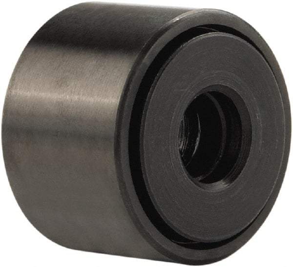 Accurate Bushing - 5/8" Bore, 2" Roller Diam x 1-1/4" Roller Width, Stainless Steel Yoke Cam Follower - 5,660 Lb Dynamic Load Capacity, 1-5/16" Overall Width - Eagle Tool & Supply