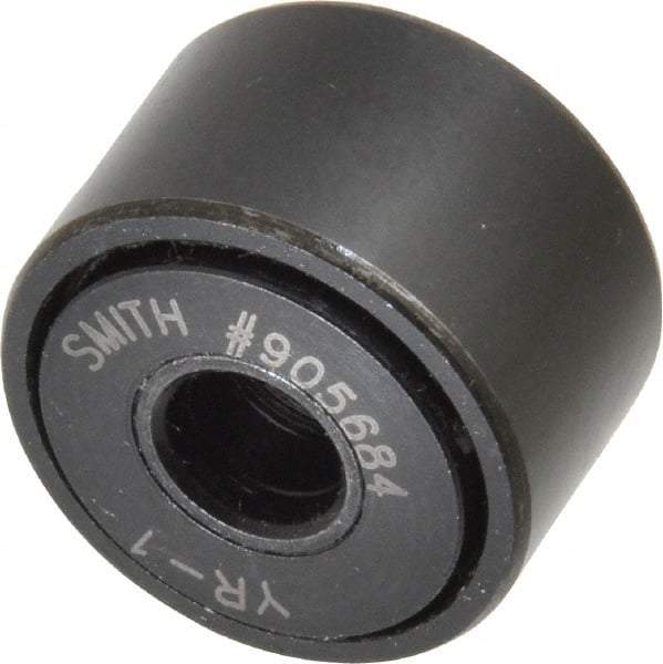 Accurate Bushing - 5/16" Bore, 1" Roller Diam x 5/8" Roller Width, Steel Yoke Cam Follower - 3,030 Lb Dynamic Load Capacity, 11/16" Overall Width - Eagle Tool & Supply