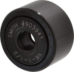 Accurate Bushing - 7/16" Bore, 1-1/2" Roller Diam x 7/8" Roller Width, Steel Yoke Cam Follower - 5,560 Lb Dynamic Load Capacity, 15/16" Overall Width - Eagle Tool & Supply