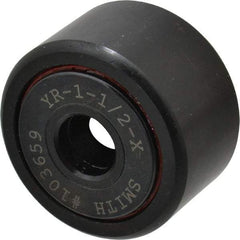 Accurate Bushing - 7/16" Bore, 1-1/2" Roller Diam x 7/8" Roller Width, Steel Yoke Cam Follower - 5,560 Lb Dynamic Load Capacity, 15/16" Overall Width - Eagle Tool & Supply