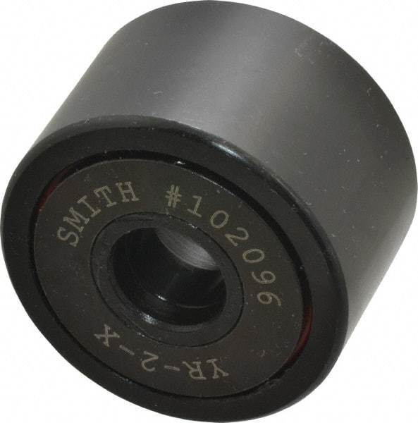 Accurate Bushing - 5/8" Bore, 2" Roller Diam x 1-1/4" Roller Width, Steel Yoke Cam Follower - 10,370 Lb Dynamic Load Capacity, 1-5/16" Overall Width - Eagle Tool & Supply