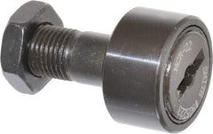 Accurate Bushing - 22mm Roller Diam x 12mm Width, 10mm Stud Diam x 23mm Length, Stud Cam Follower - Steel, 12mm Thread Length, M10x1 Thread, 36mm OAL, 5,700 N Dynamic Cap, 6,500 N Static Cap - Eagle Tool & Supply