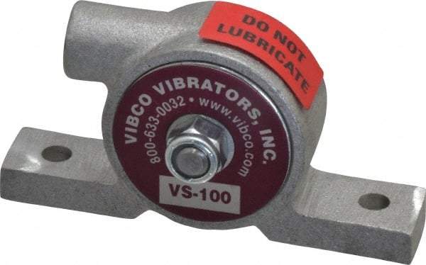 Vibco - 20 Lb. Force, 4 Cubic Feet per Minute, 12,000 RPM, 66 Decibel, Pneumatic Vibrator - 3-7/8" Long x 3/4" Wide x 2" High, 1/8 Port Inlet - Eagle Tool & Supply