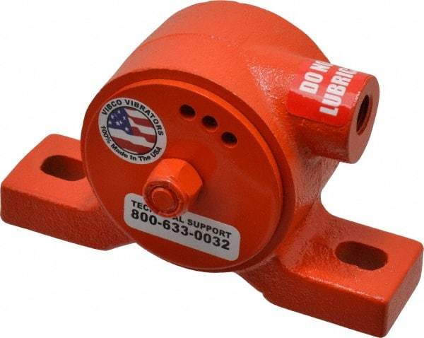 Vibco - 160 Lb. Force, 8 Cubic Feet per Minute, 12,000 RPM, 70 Decibel, Pneumatic Vibrator - 5-1/16" Long x 1-5/16" Wide x 2-5/16" High, 1/4 Port Inlet - Eagle Tool & Supply