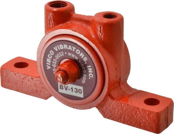 Vibco - 80 Lb. Force, 7-1/2 Cubic Feet per Minute, 19,000 RPM, 76 Decibel, Pneumatic Vibrator - 4-7/8" Long x 1-15/16" Wide x 2-3/4" High, 1/8 Port Inlet, 1/4 Port Outlet - Eagle Tool & Supply