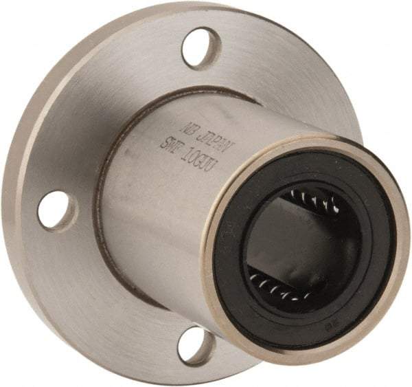 Value Collection - 5/8" ID, Round Flanged Single Linear Bearing - 1-1/8" OD - Eagle Tool & Supply