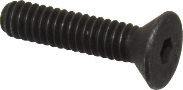 Value Collection - 1/4-20 UNC Hex Socket Drive, 82° Flat Screw - Alloy Steel, Black Oxide Finish, Fully Threaded, 1-1/8" OAL - Eagle Tool & Supply