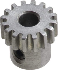 Boston Gear - 5 Pitch, 4" Pitch Diam, 20 Tooth Spur Gear - 1-3/4" Face Width, 1-1/16" Bore Diam, 3.38" Hub Diam, 14.5° Pressure Angle, Steel - Eagle Tool & Supply