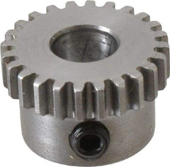 Boston Gear - 32 Pitch, 3/4" Pitch Diam, 24 Tooth Spur Gear - 0.188" Face Width, 5/16" Bore Diam, 0.64" Hub Diam, 14.5° Pressure Angle, Steel - Eagle Tool & Supply