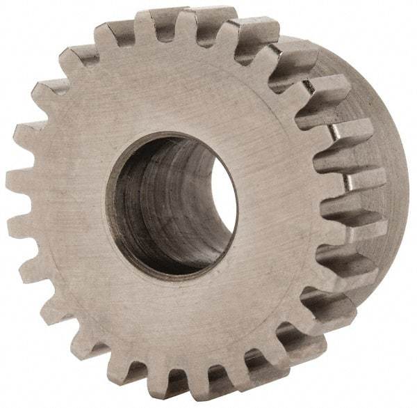 Boston Gear - 24 Pitch, 1" Pitch Diam, 24 Tooth Spur Gear - 1/4" Face Width, 3/8" Bore Diam, 0.87" Hub Diam, 14.5° Pressure Angle, Steel - Eagle Tool & Supply