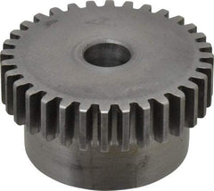 Boston Gear - 20 Pitch, 1.6" Pitch Diam, 32 Tooth Spur Gear - 3/8" Face Width, 3/8" Bore Diam, 1.32" Hub Diam, 14.5° Pressure Angle, Steel - Eagle Tool & Supply