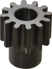 Boston Gear - 16 Pitch, 3/4" Pitch Diam, 12 Tooth Spur Gear - 1/2" Face Width, 3/8" Bore Diam, 0.56" Hub Diam, 14.5° Pressure Angle, Steel - Eagle Tool & Supply