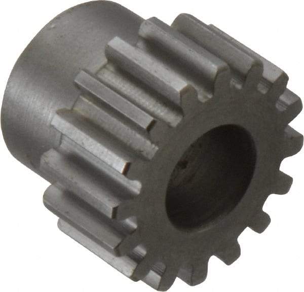 Boston Gear - 16 Pitch, 1" Pitch Diam, 16 Tooth Spur Gear - 1/2" Face Width, 1/2" Bore Diam, 0.81" Hub Diam, 14.5° Pressure Angle, Steel - Eagle Tool & Supply