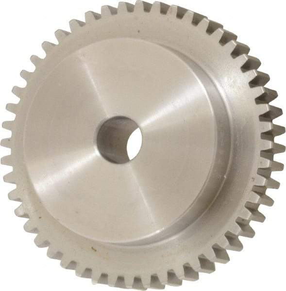 Boston Gear - 16 Pitch, 3" Pitch Diam, 48 Tooth Spur Gear - 1/2" Face Width, 1/2" Bore Diam, 2.19" Hub Diam, 14.5° Pressure Angle, Steel - Eagle Tool & Supply