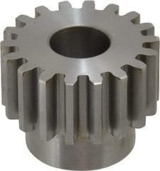 Boston Gear - 12 Pitch, 1-1/2" Pitch Diam, 18 Tooth Spur Gear - 3/4" Face Width, 5/8" Bore Diam, 1.15" Hub Diam, 14.5° Pressure Angle, Steel - Eagle Tool & Supply