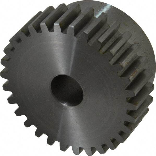 Boston Gear - 12 Pitch, 2-1/2" Pitch Diam, 30 Tooth Spur Gear - 3/4" Face Width, 5/8" Bore Diam, 2.15" Hub Diam, 14.5° Pressure Angle, Steel - Eagle Tool & Supply