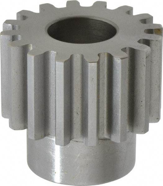 Boston Gear - 10 Pitch, 1.6" Pitch Diam, 16 Tooth Spur Gear - 1" Face Width, 3/4" Bore Diam, 1.22" Hub Diam, 14.5° Pressure Angle, Steel - Eagle Tool & Supply