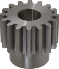 Boston Gear - 8 Pitch, 2" Pitch Diam, 16 Tooth Spur Gear - 1-1/4" Face Width, 7/8" Bore Diam, 1.56" Hub Diam, 14.5° Pressure Angle, Steel - Eagle Tool & Supply