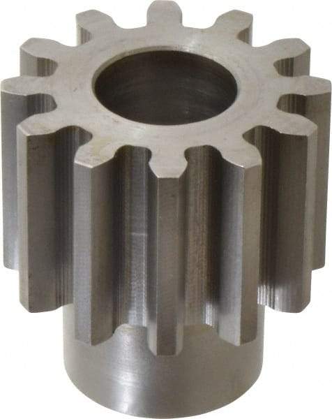 Boston Gear - 6 Pitch, 2" Pitch Diam, 12 Tooth Spur Gear - 1-1/2" Face Width, 1" Bore Diam, 1.46" Hub Diam, 14.5° Pressure Angle, Steel - Eagle Tool & Supply