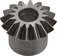 Boston Gear - 16 Pitch, 1" Pitch Diam, 16 Tooth Miter Gear - 0.23" Face Width, 3/8" Bore Diam, 3/4" Hub Diam, 20° Pressure Angle, Steel - Eagle Tool & Supply