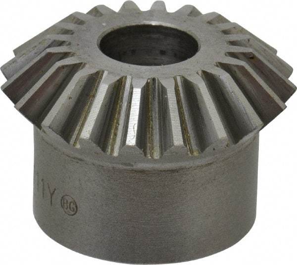 Boston Gear - 16 Pitch, 1-1/4" Pitch Diam, 20 Tooth Miter Gear - 0.28" Face Width, 7/16" Bore Diam, 1" Hub Diam, 20° Pressure Angle, Steel - Eagle Tool & Supply